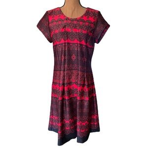 🌼 (4/$20) Shelby & Palmer Red and Black A-Line Dress